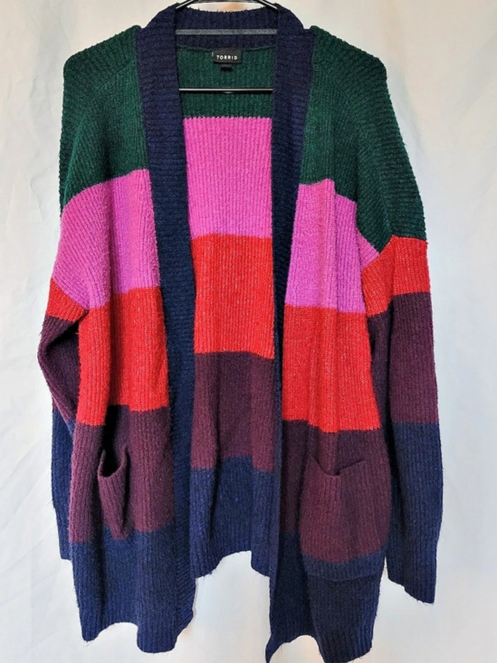 Torrid Striped Open-Front Cardigan Size 1
